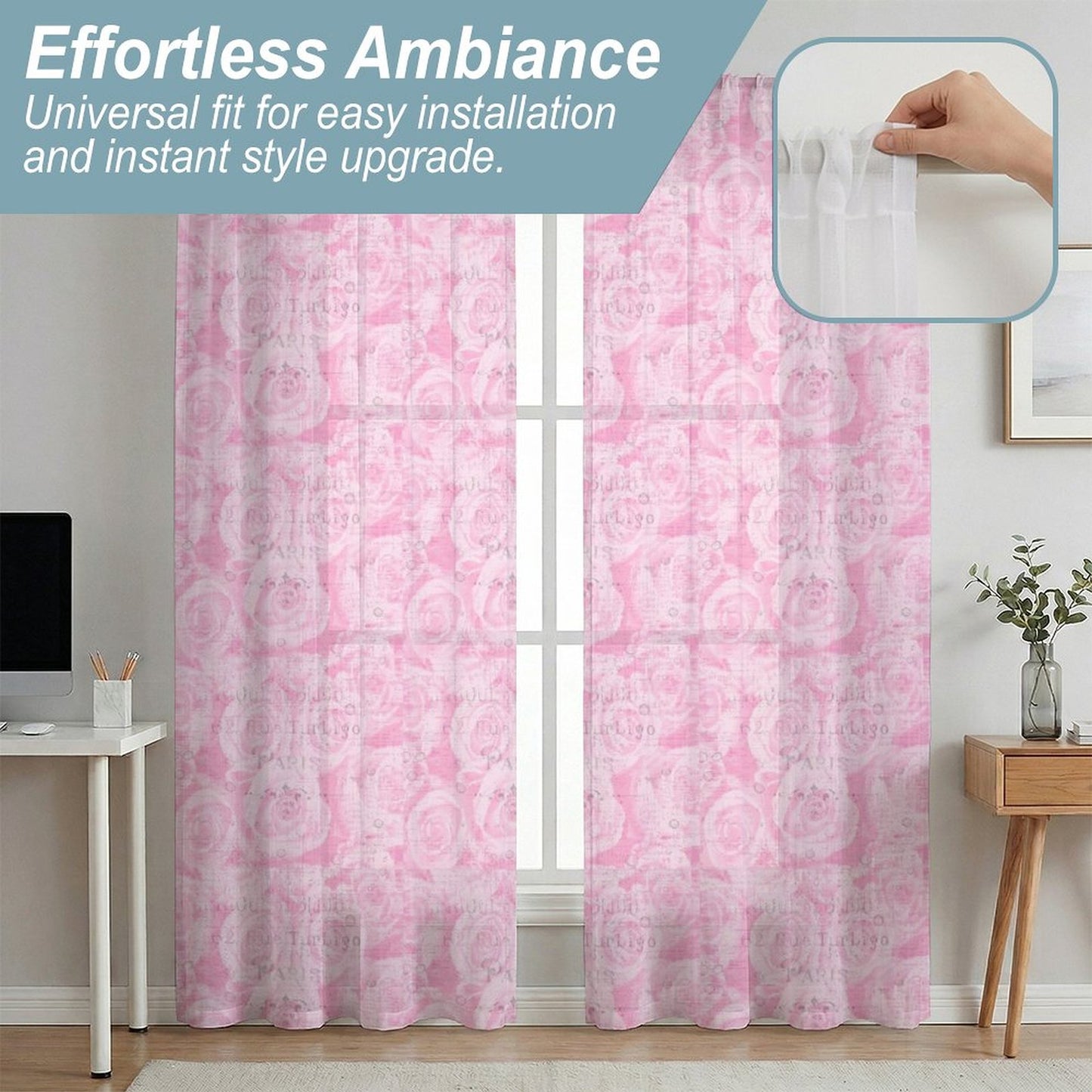 Sheer Curtain Pink
