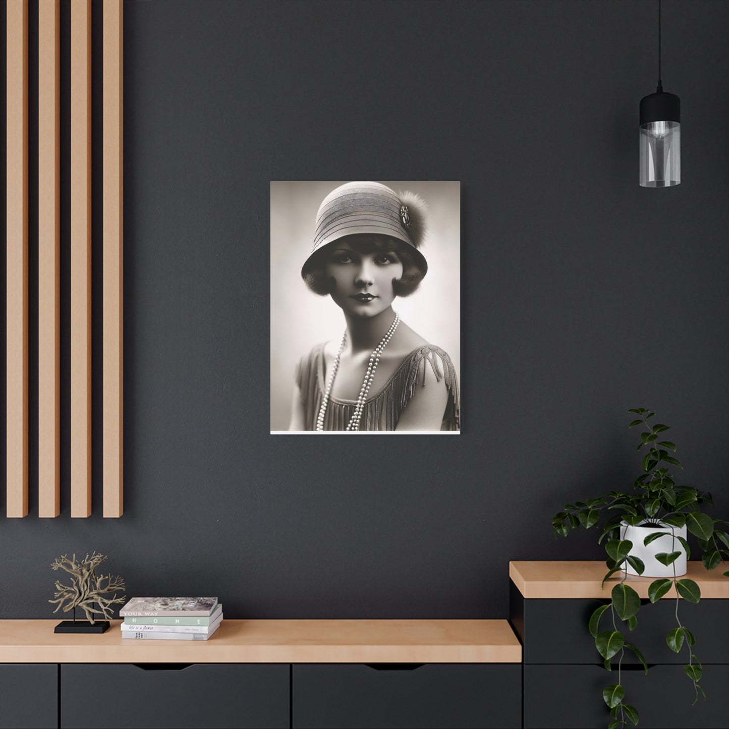 Vintage 1920s Flapper Portrait Canvas