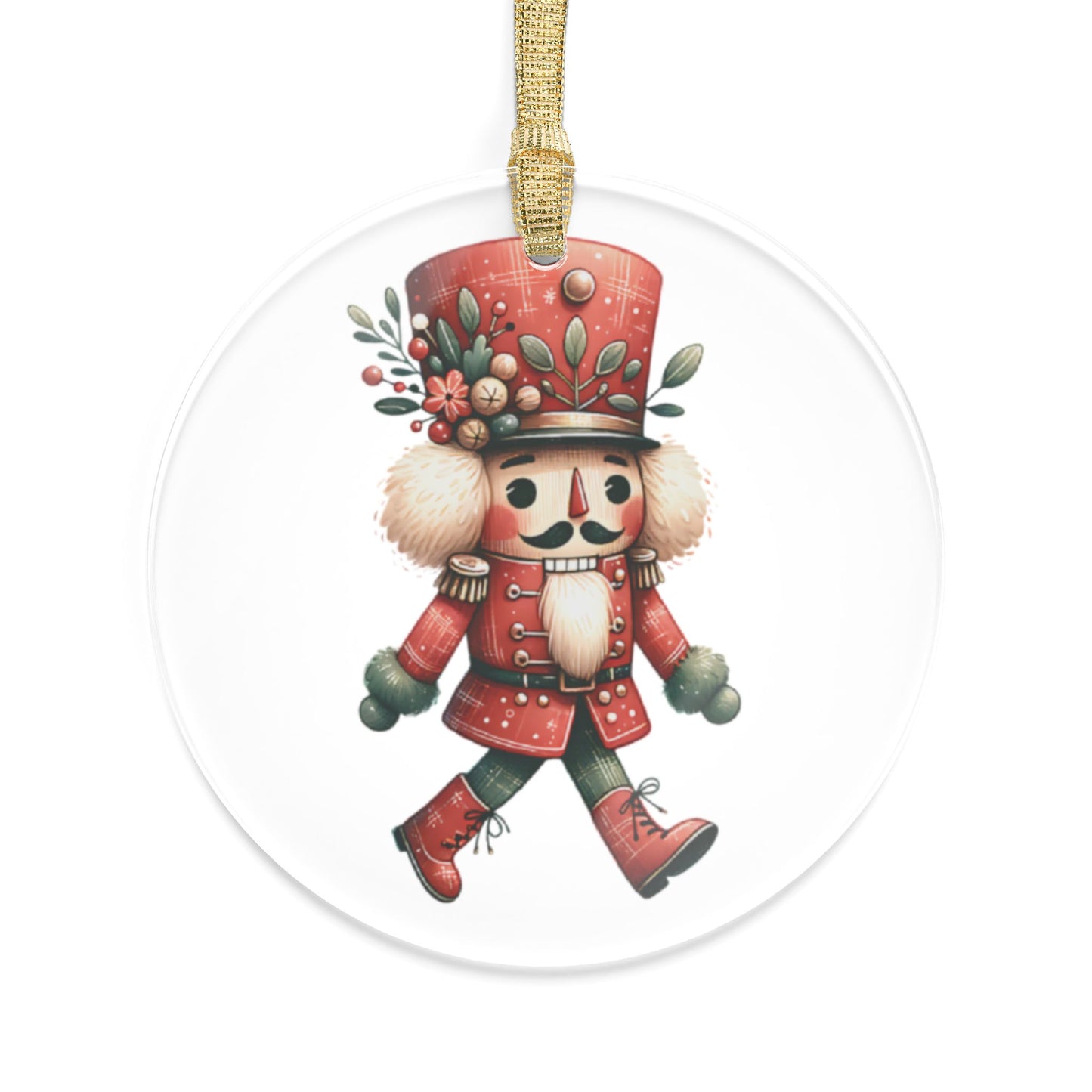 Nutcracker Soldier Acrylic Ornament — Festive Christmas Tree Decoration