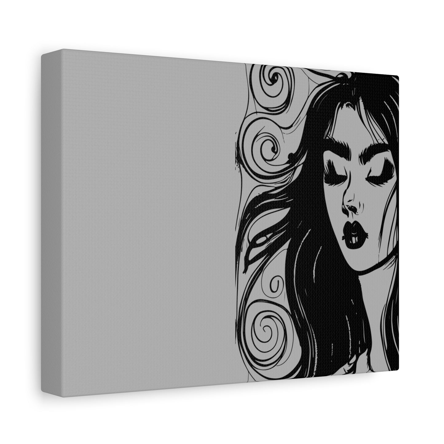 Gothic Woman Portrait Canvas Art — Matte Stretched Wall Decor