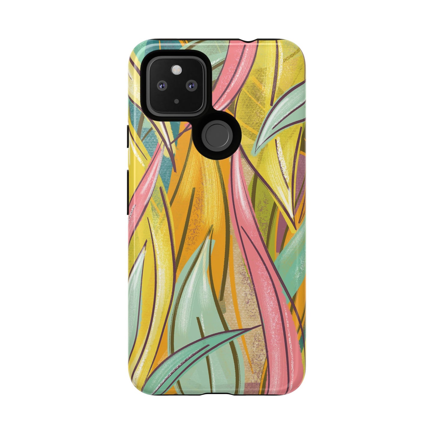 Vibrant Phone Case with Colorful Leaf Design, Tough Cases for Nature Lovers, Eco-Friendly Gift, Summer Vibes, Floral Phone Cover