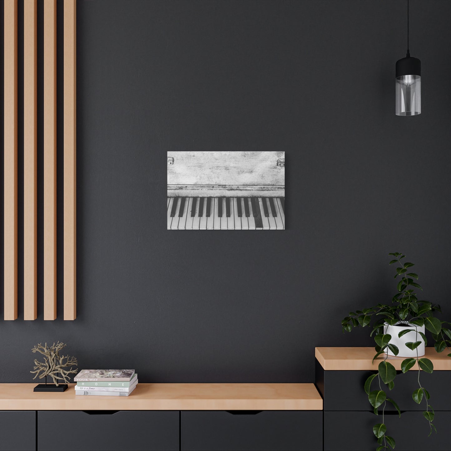 Vintage Piano Keys Matte Canvas Print