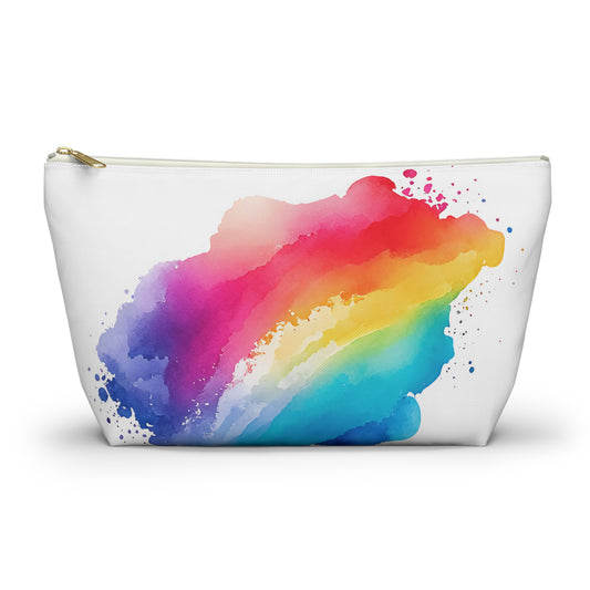 Colorful Rainbow Accessory Pouch, Makeup Bag, Travel Organizer, Gift for Her, Art Supplies Holder, Fun Party Favor