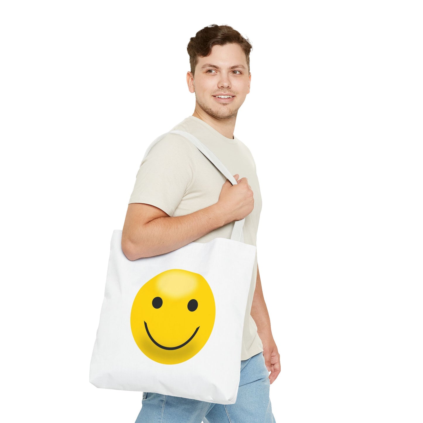 Smiley Face Tote Bag, Eco-Friendly Shopping Bag