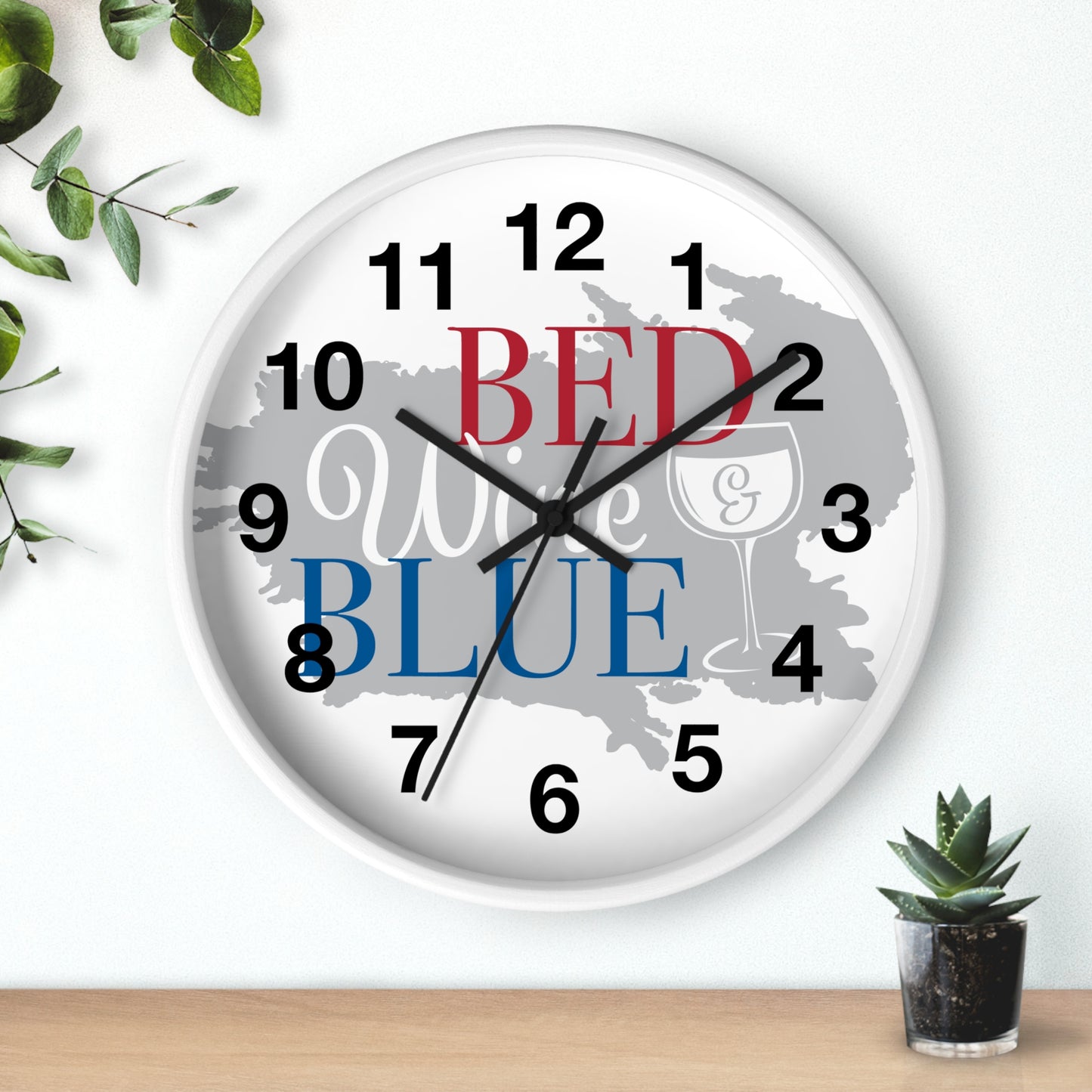 Patriotic Wall Clock - "Bed, White, and Blue" - Home Decor