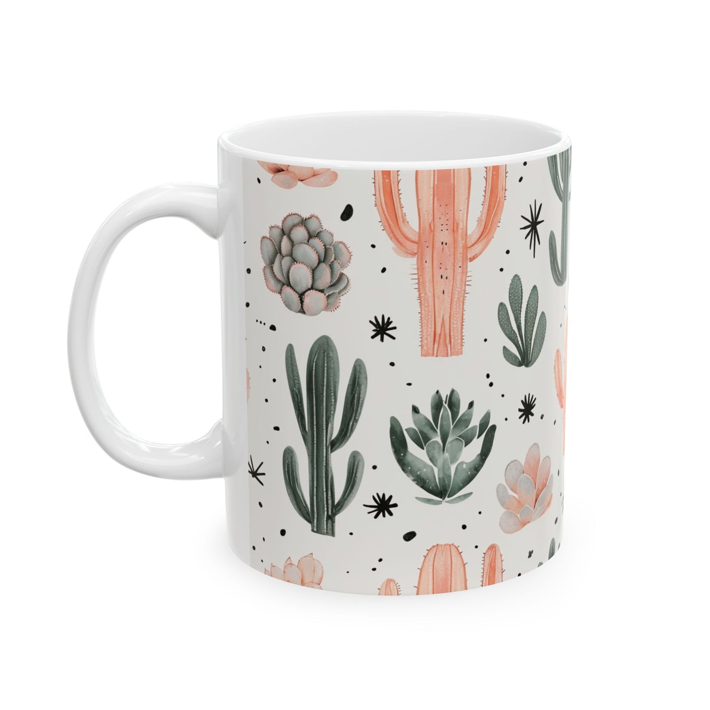 Cactus & Succulent Ceramic Mug — Pastel Desert Plant Coffee Cup (11oz, 15oz)