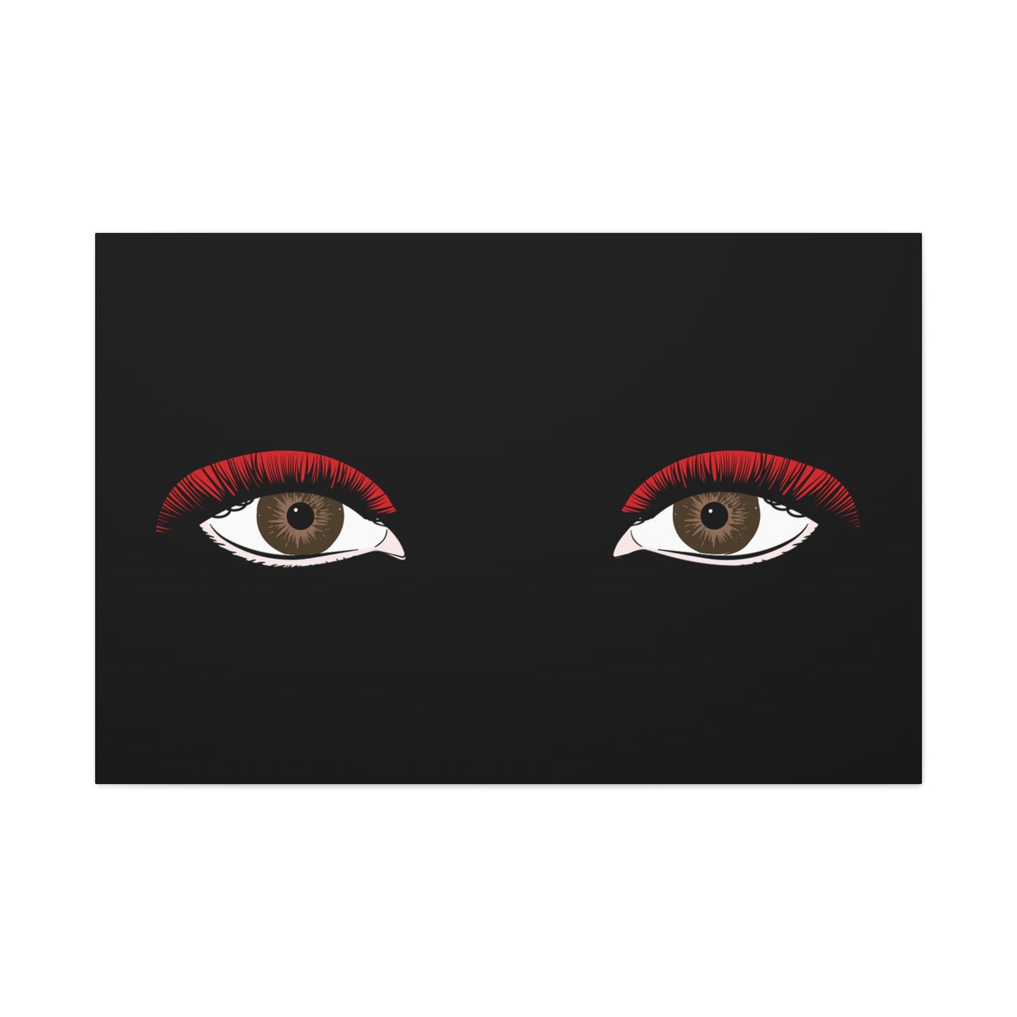 Red Lashes Wall Art Canvas — Glam Eyes Makeup Decor