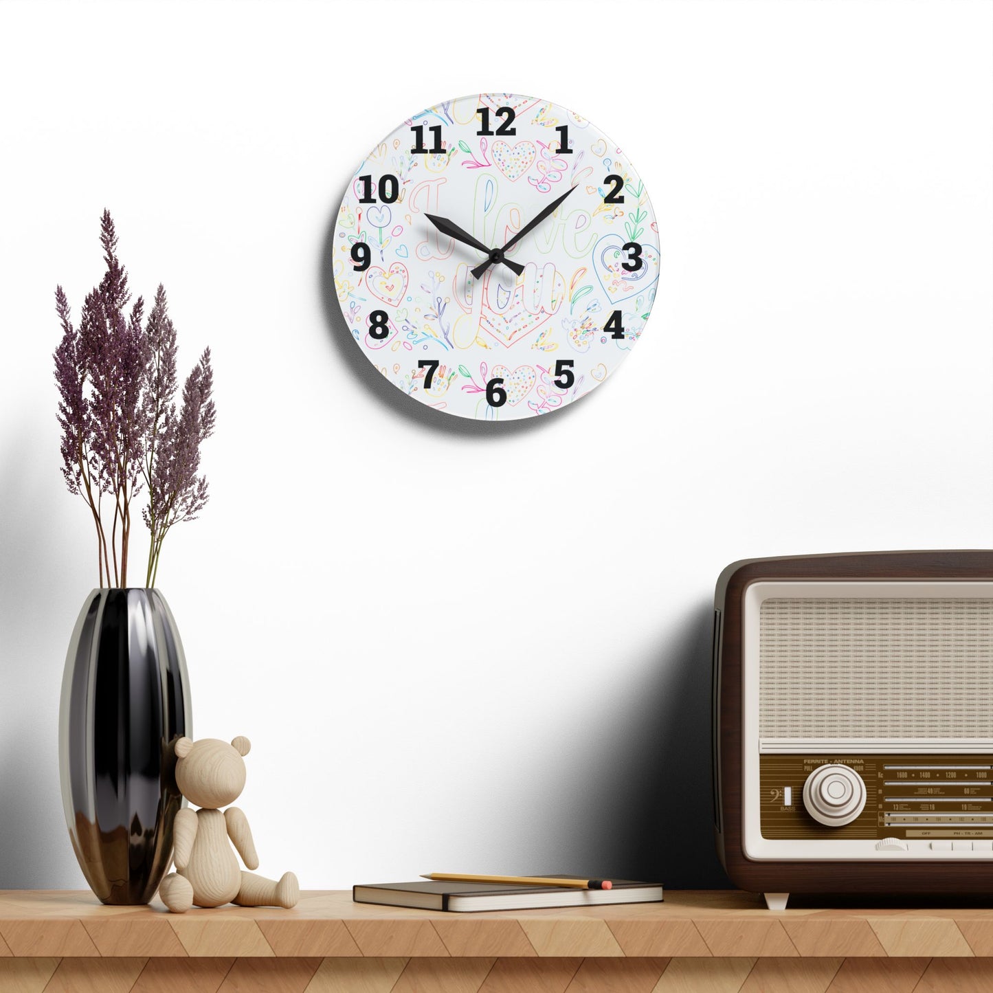 Whimsical Acrylic Wall Clock