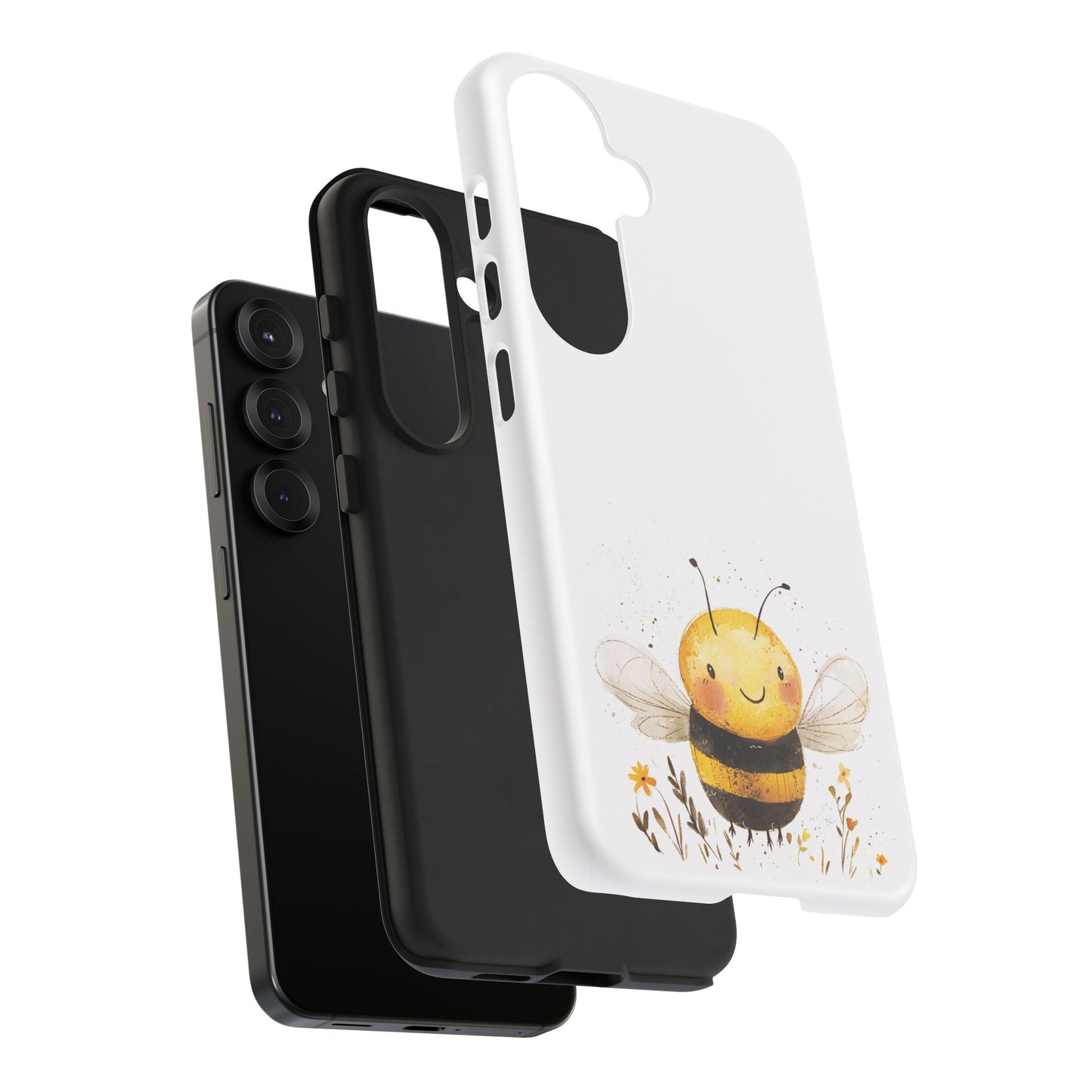 Bee Phone Case, Cute Bee Design, Tough Phone Cover, Gift for Nature Lovers, Floral Bee Mobile Case, Bee-themed Accessory