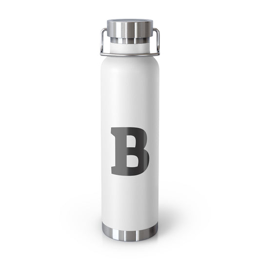 Personalized Copper Insulated Water Bottle, 22oz - "B" Custom Monogram