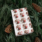 Cute Monkey Valentine's Gift Wrap Paper, Festive Wrapping Paper for Kids, Holiday Gift Wrap, Birthday Wrap, Monkey Love Print