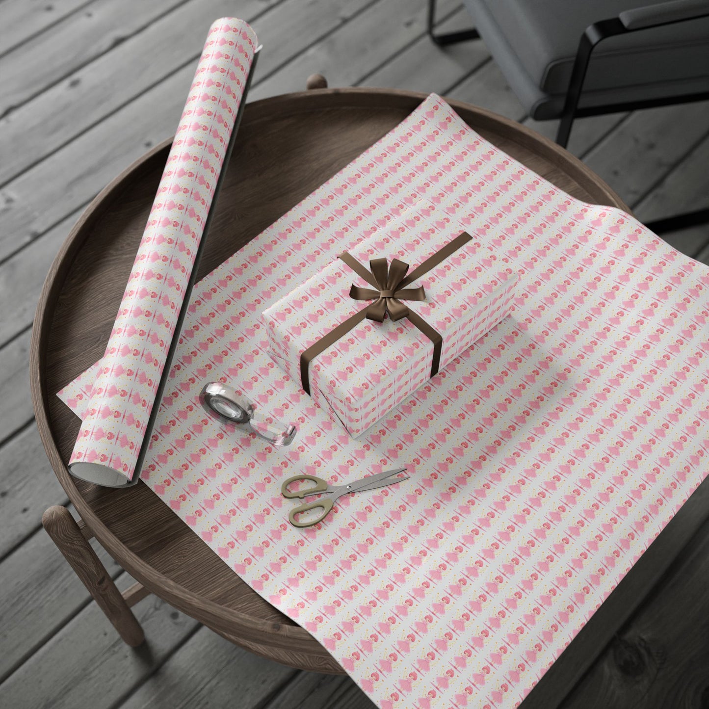 Pink Heart Pattern Wrapping Paper Roll — Cute Valentine & Birthday Gift Wrap