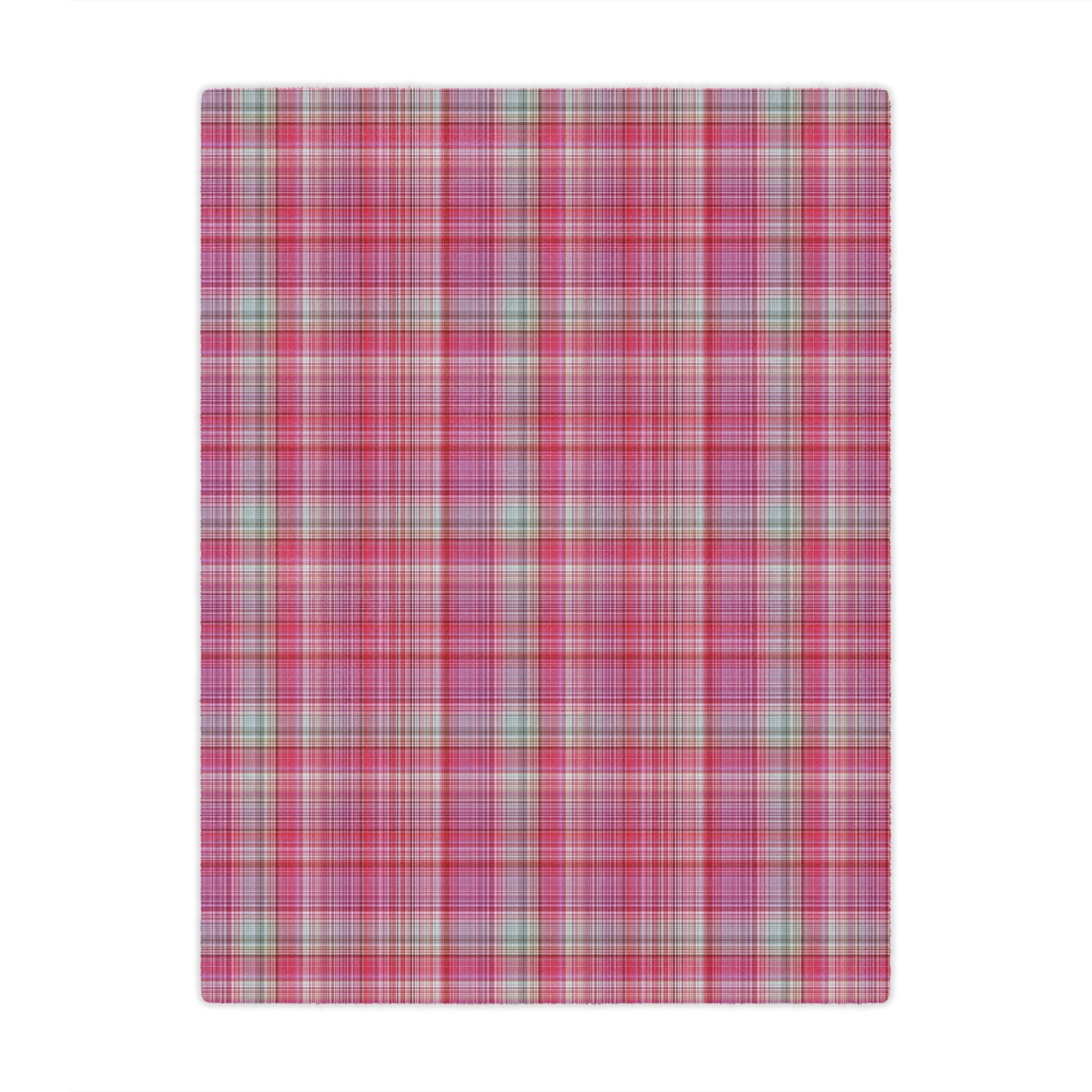 Pink Plaid Minky Blanket - Soft Cozy Throw for Home & Nursery
