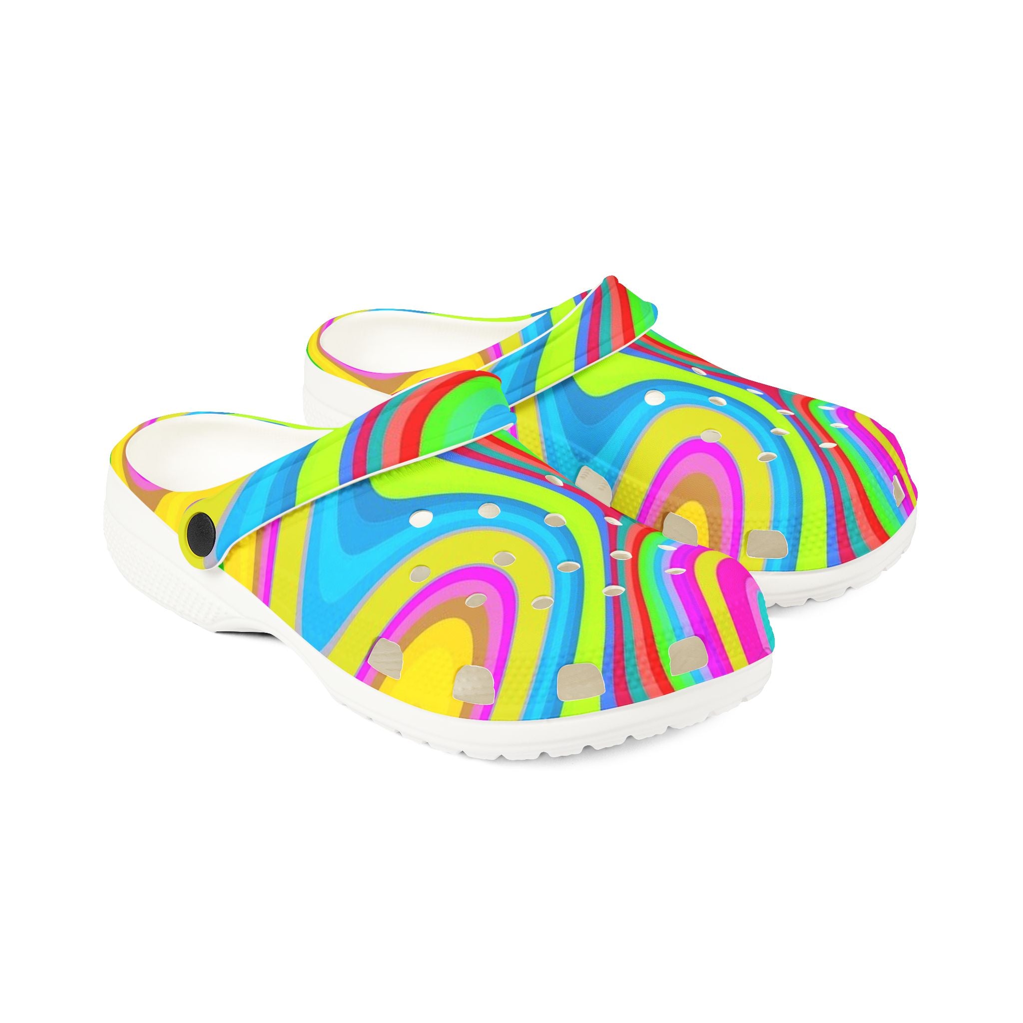 Colorful Swirl Clog Shoes — Vibrant Tie-Dye EVA Foam Slip-Ons