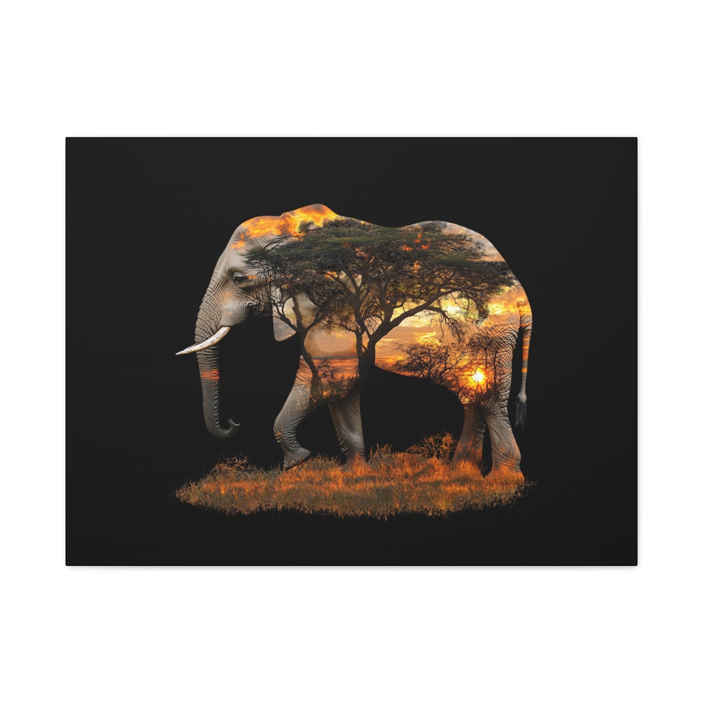 Elephant Tree Matte Canvas Art