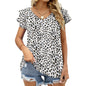 Cooling Polyester Ruffle V-Neck T-Shirt