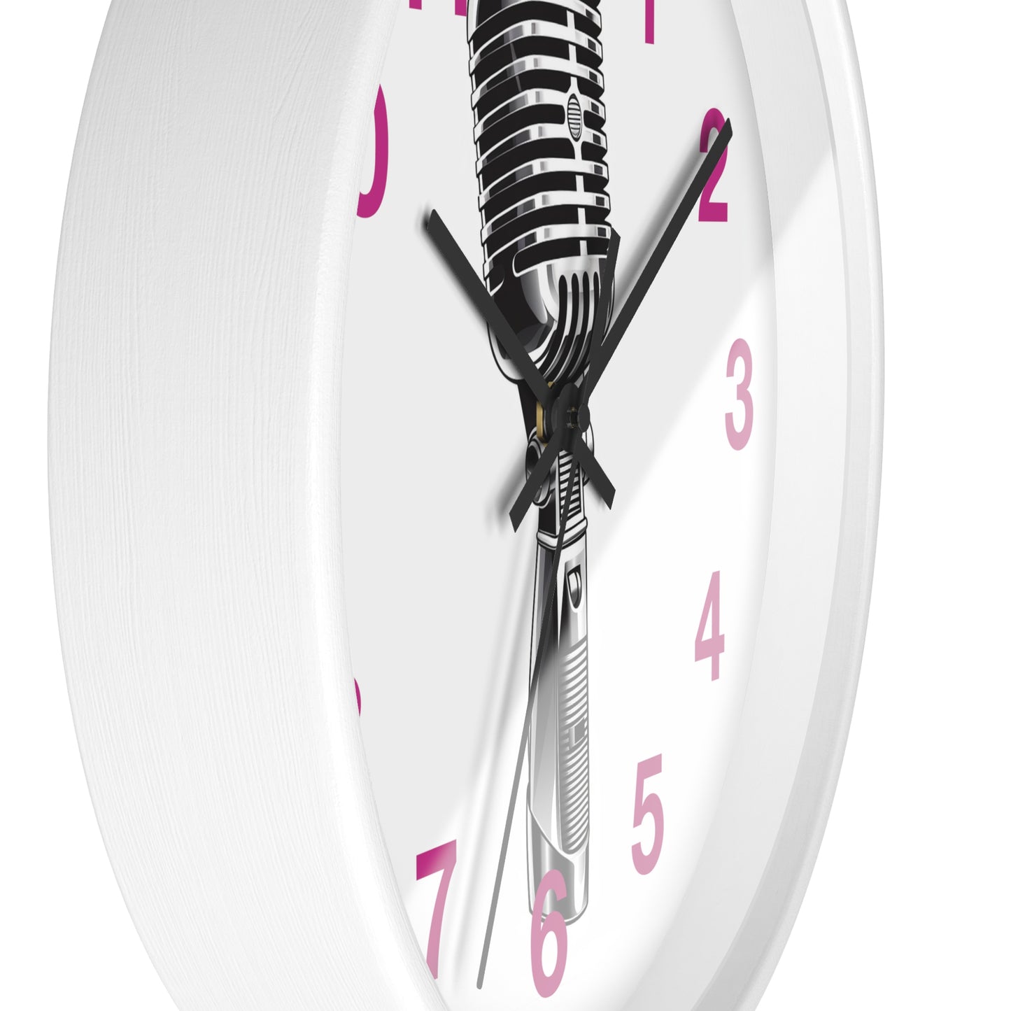 Red Numbers Optical Stripe Wall Clock | Black White Vertical Lines