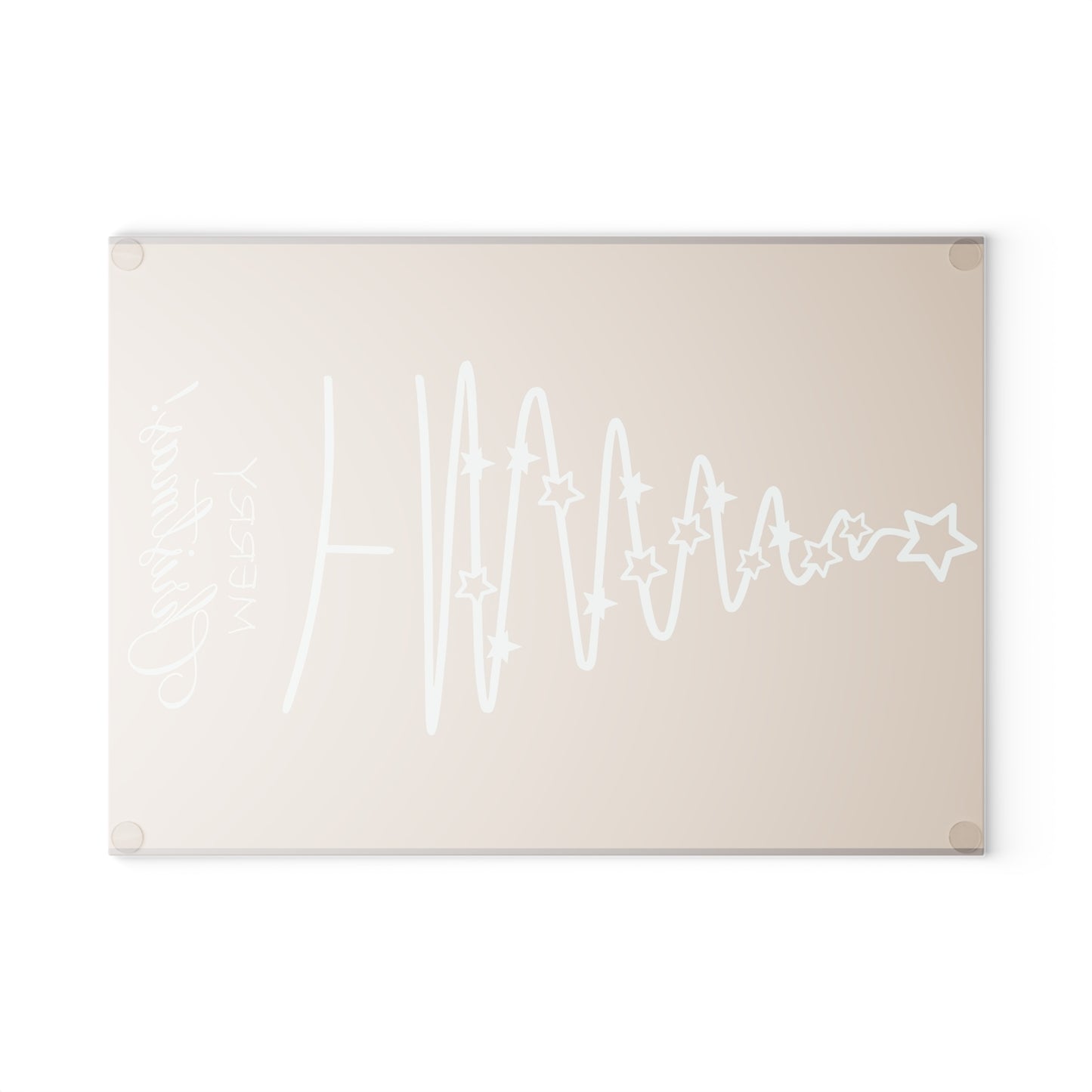 White Star Scribble Christmas Tree Glass Cutting Board