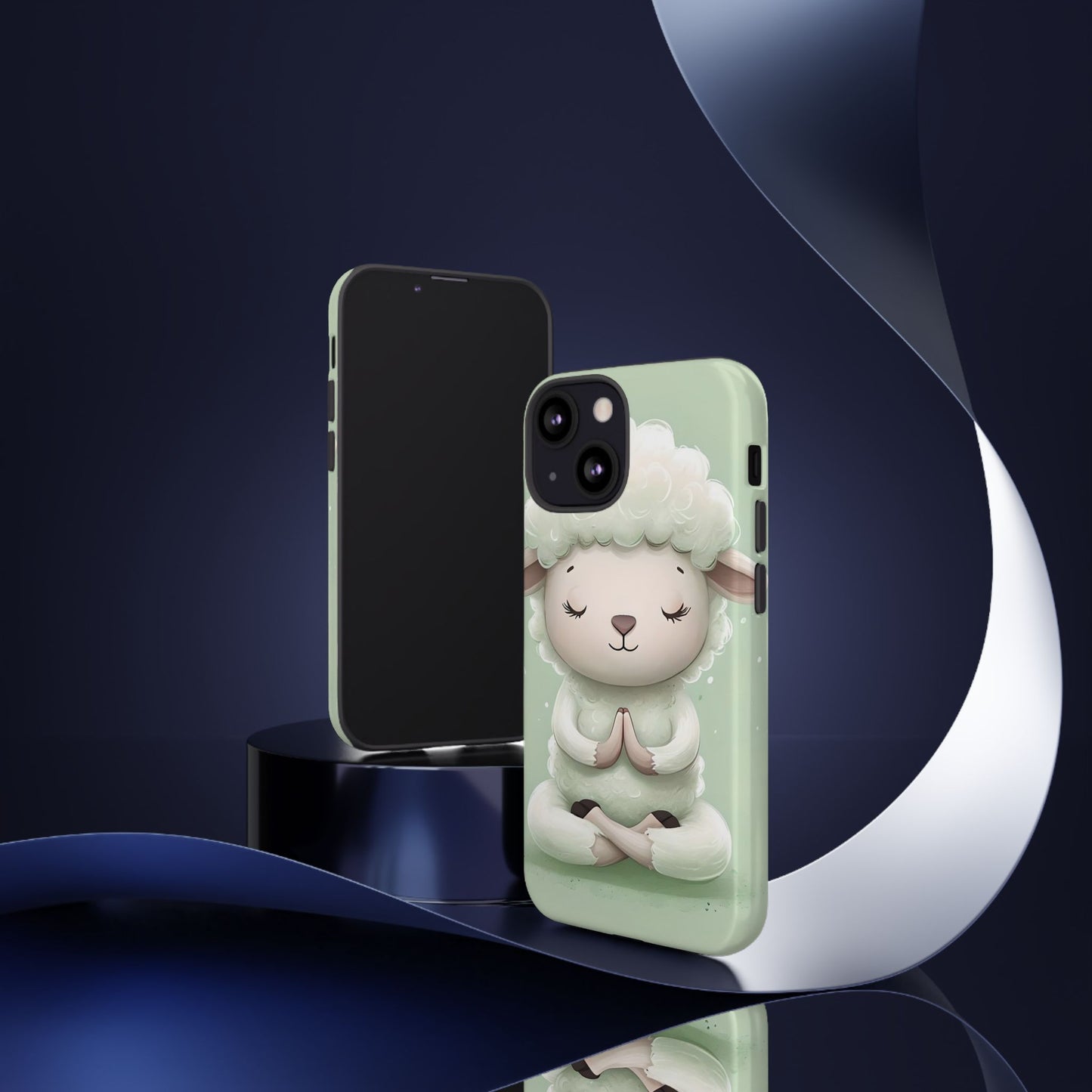 Meditating Lamb Phone Case — Cute Pastel Protective iPhone Cover