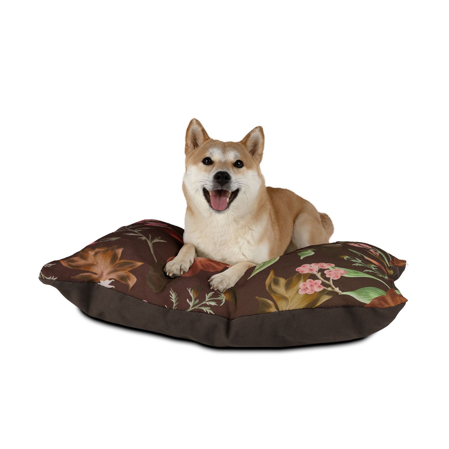 Floral Pet Bed - Cozy Dog Cat Cushion, Decorative Pet Accessory, Indoor Dog Bed, Cat Bed, Flower Print Pet Lounger