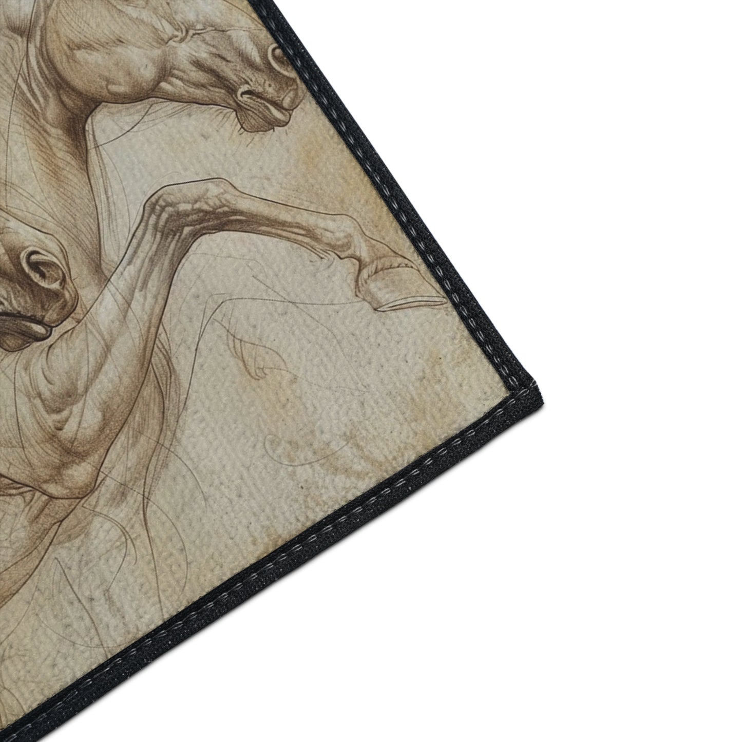 Galloping Horses Heavy Duty Floor Mat — Rustic Equestrian Rug for Entryway, Stable, Garage