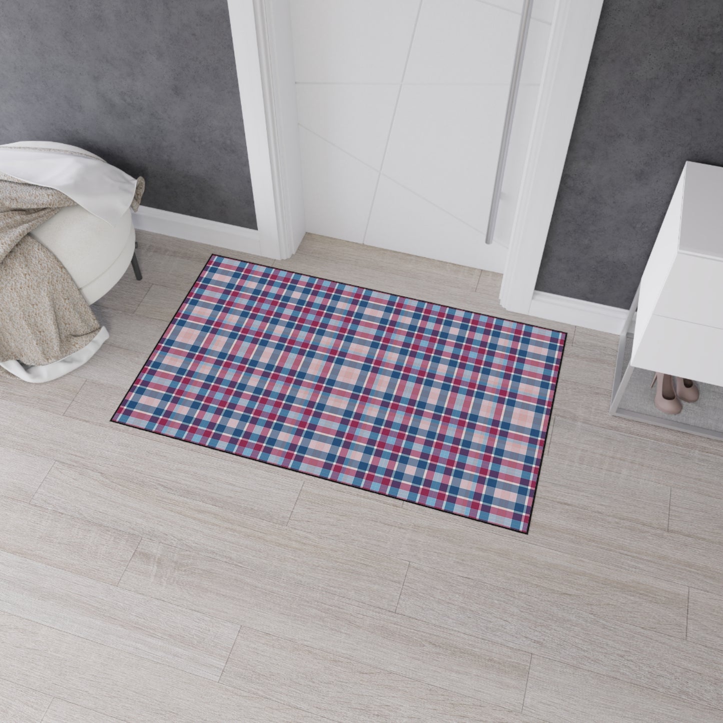 Plaid Heavy-Duty Floor Mat — Durable Non-Slip Rug for Entryway & Garage