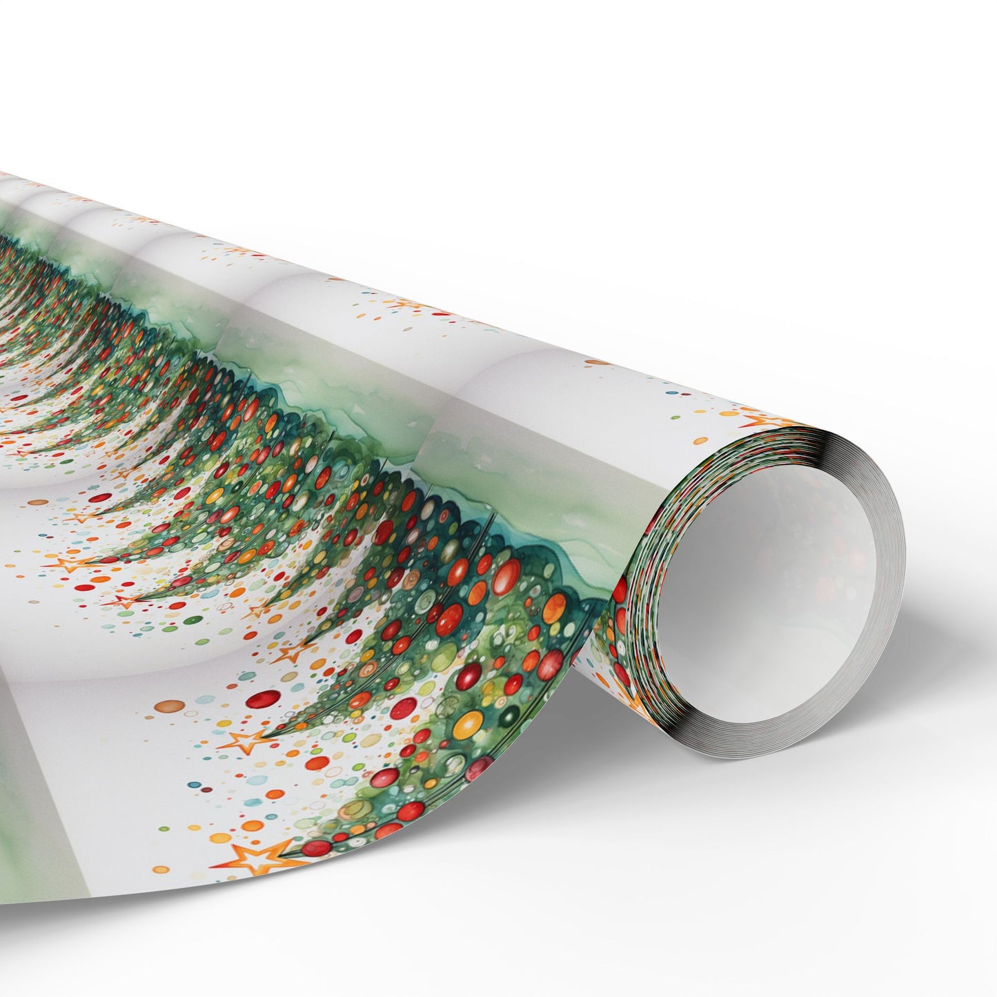 Christmas Tree Confetti Wrapping Paper Roll — Festive Holiday Gift Wrap