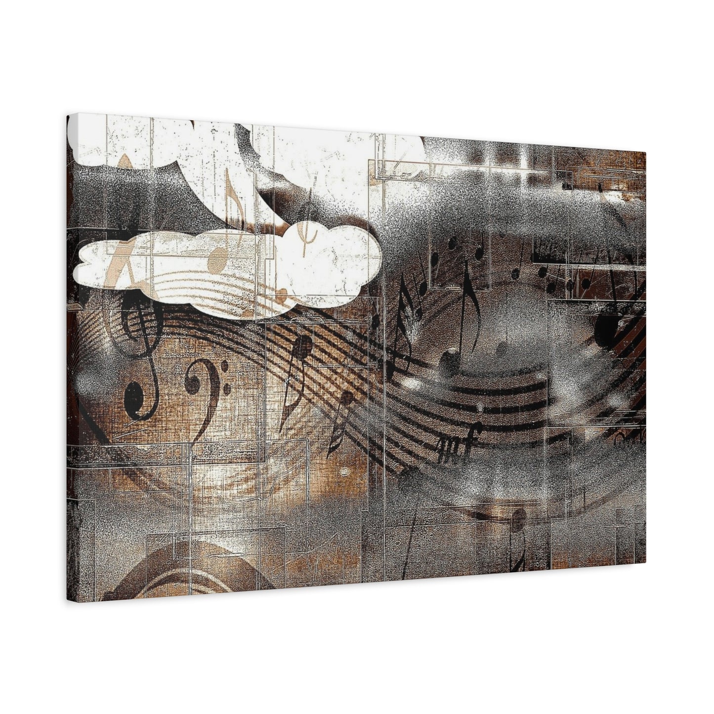 Abstract Musical Notes Matte Stretched Canvas Art (1.25")