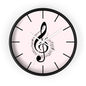 Musical Treble Clef Wall Clock — Pink Music Note Timepiece for Music Lovers