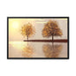 Framed Matte Canvas Wall Art — Golden Autumn Trees Reflection