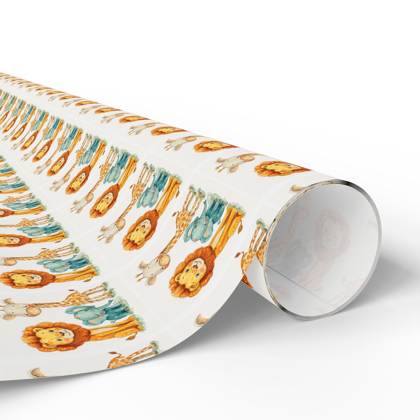 Lion Pattern Gift Wrapping Paper Roll — Whimsical Safari Kids Birthday Wrap