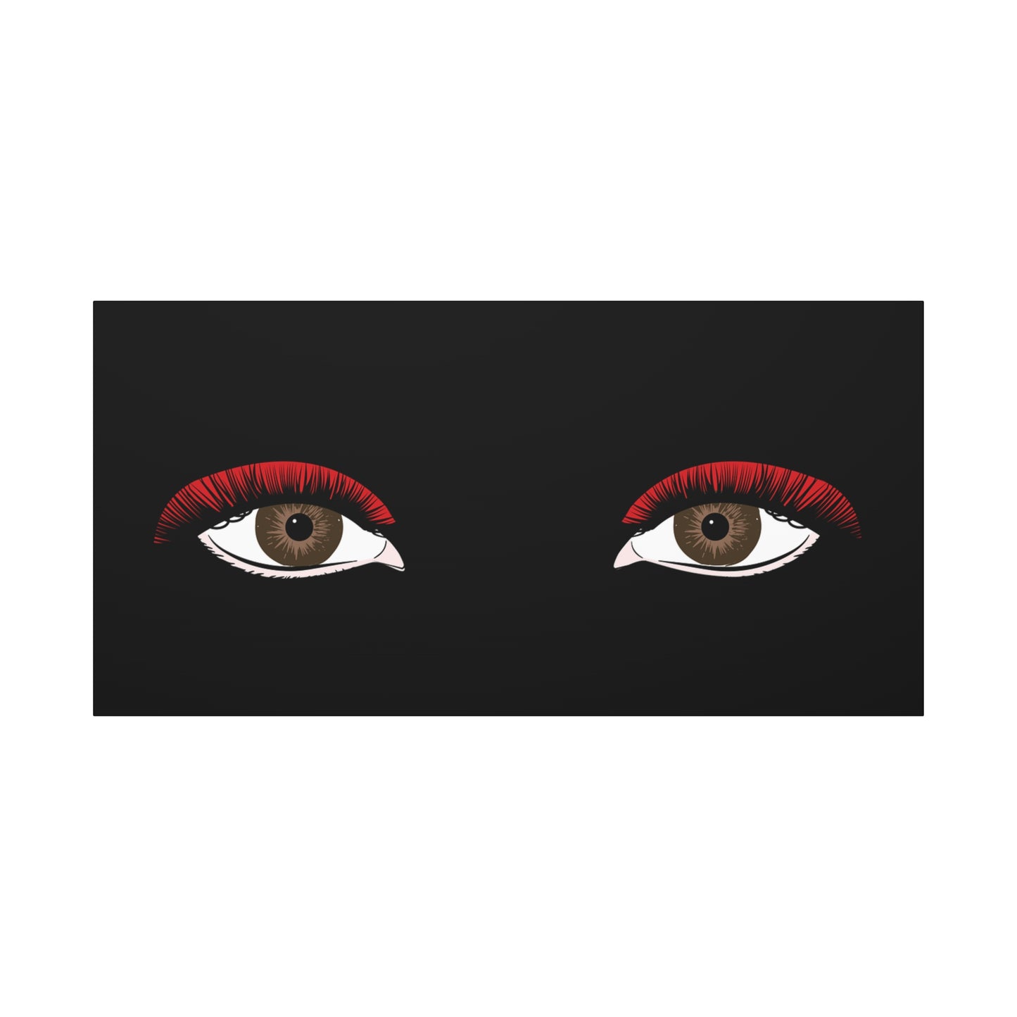 Red Lashes Wall Art Canvas — Glam Eyes Makeup Decor