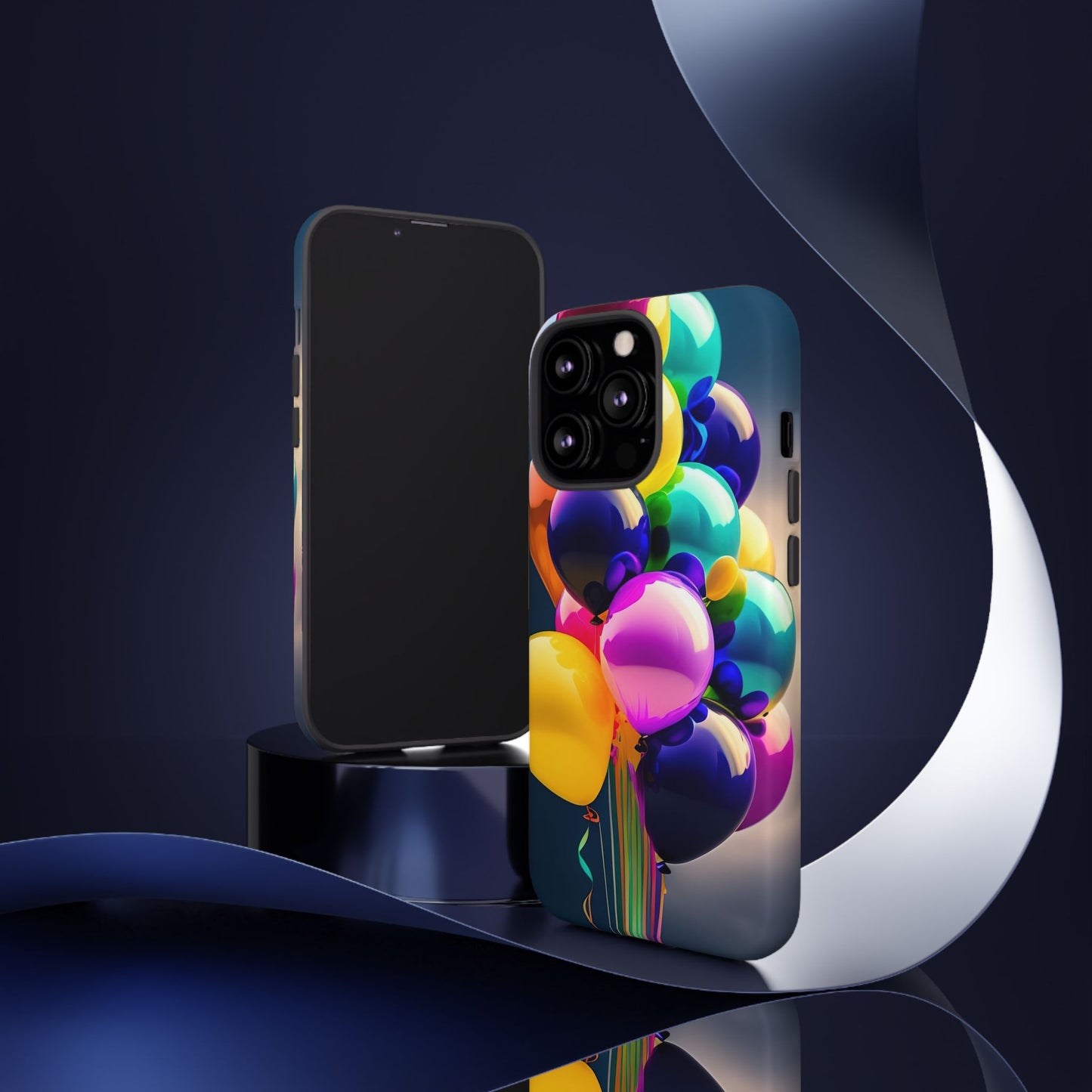 Colorful Balloon Tough Phone Case — Vibrant Party Balloons Protective Cover