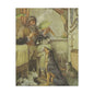 Vintage Cottage Animal Illustration Matte Canvas Print
