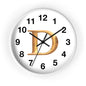 Elegant Initial D Wall Clock, Personalized Home Decor, Modern Timepiece, Gift for Her, Study Room Wall Art, Unique Design