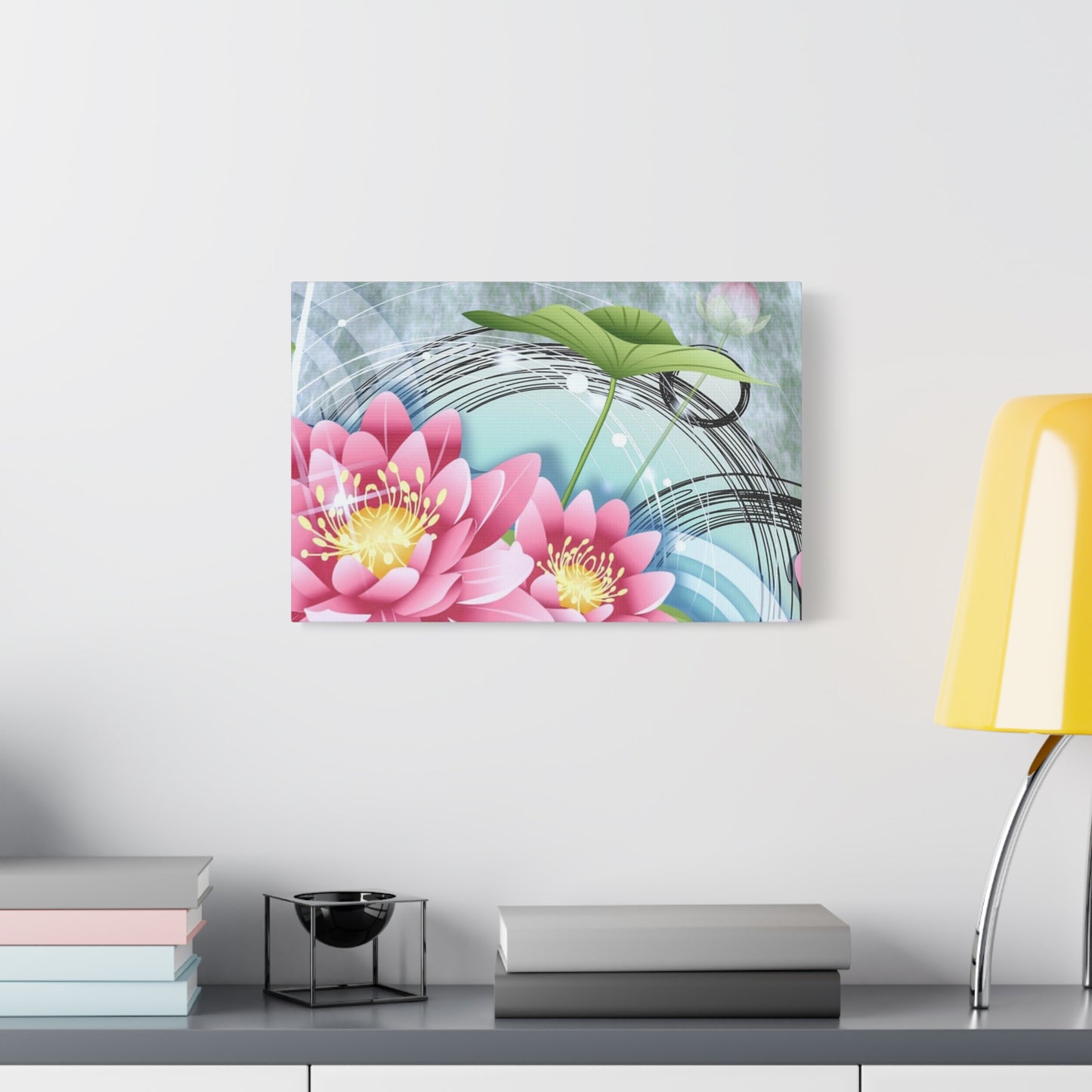 Lotus Blossom Matte Canvas Wall Art — Stretched 1.25" Decorative Print