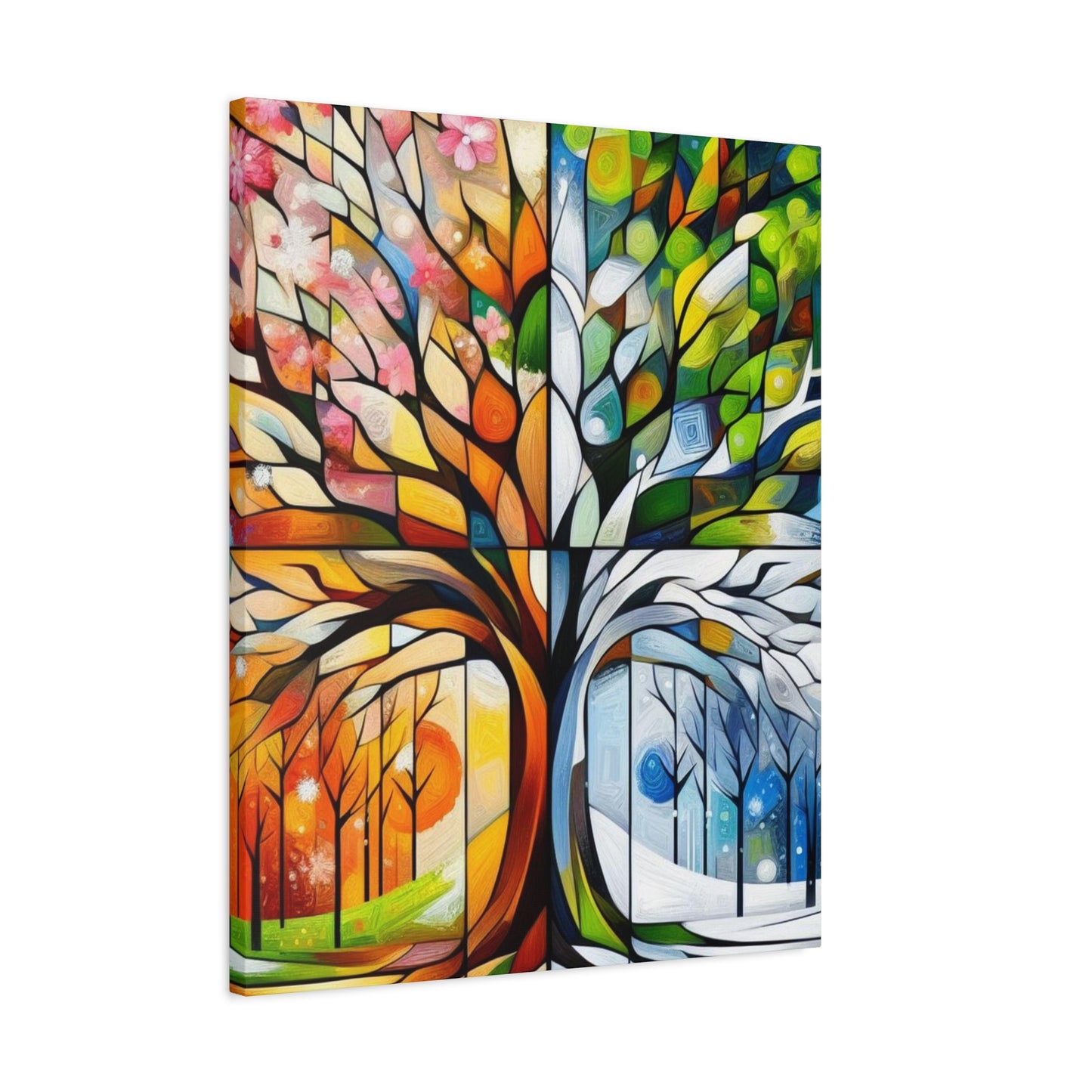 Seasons Tree Matte Canvas Wall Art — Stretched 1.25"