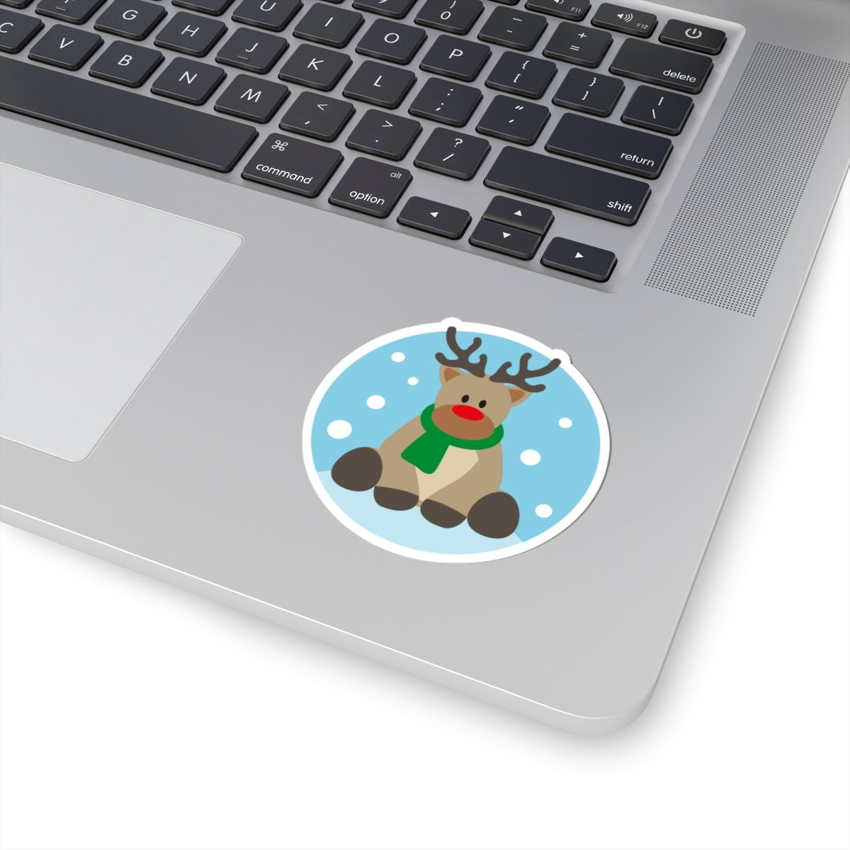 Reindeer Holiday Kiss-Cut Sticker — Cute Christmas Laptop Decal