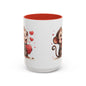 Cute Monkey Love Coffee Mug, Valentine's Gift, Animal Lover's Mug, Heartfelt Coffee Cup, Fun Kitchen Decor