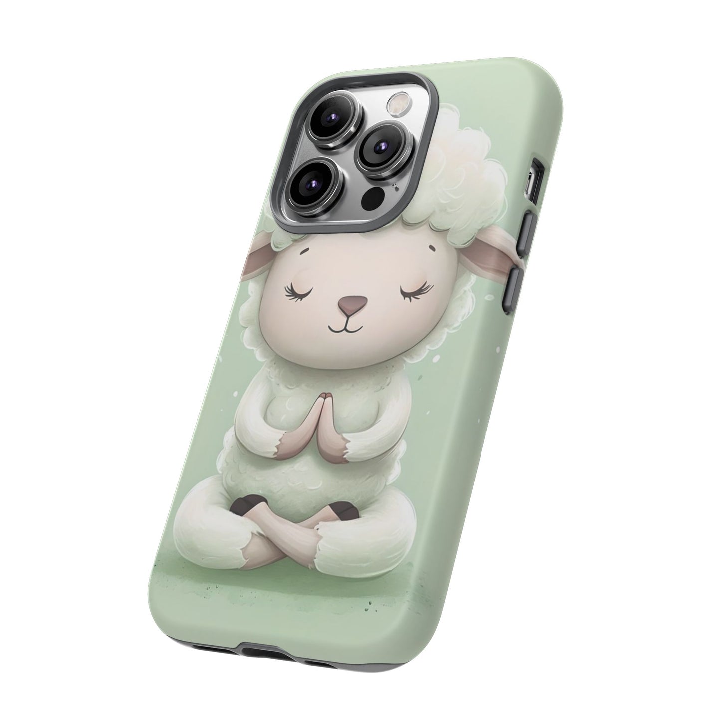 Meditating Lamb Phone Case — Cute Pastel Protective iPhone Cover