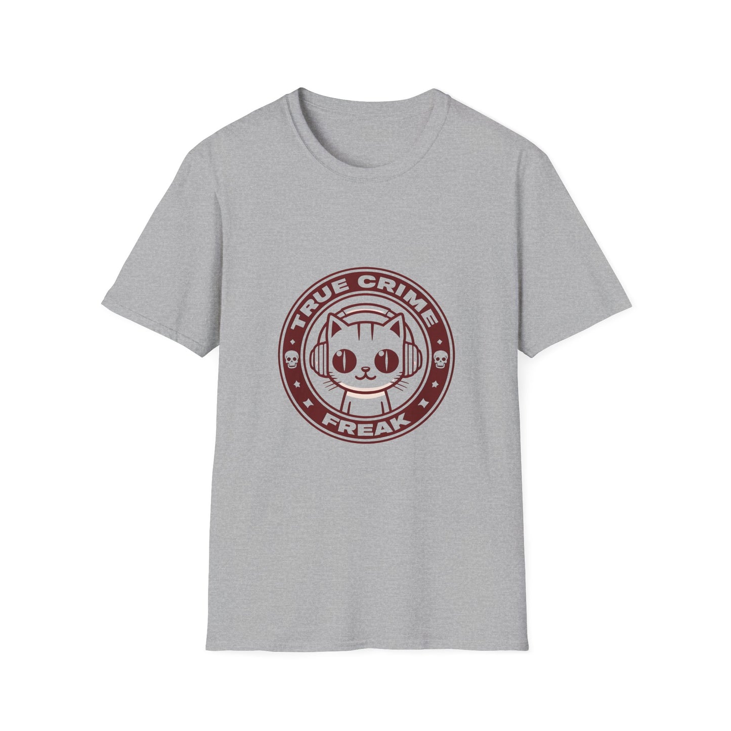 True Crime Freak Cat T-Shirt – Cute Kitty Badge Tee for True Crime Fans