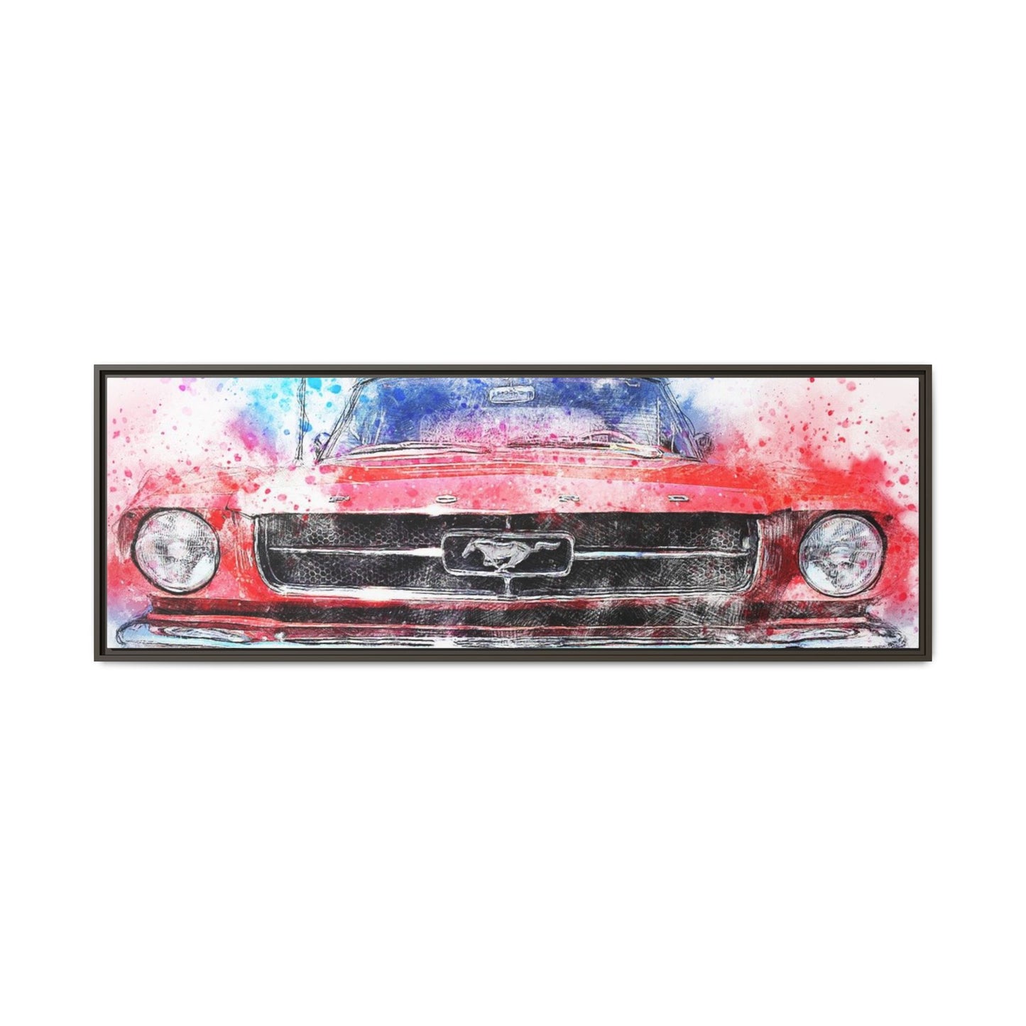 Matte Canvas, Framed Mustang Car