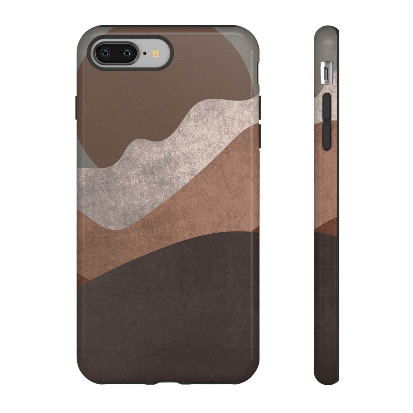 Abstract Earthtone Phone Case — Brown Layered Rugged Tough Case
