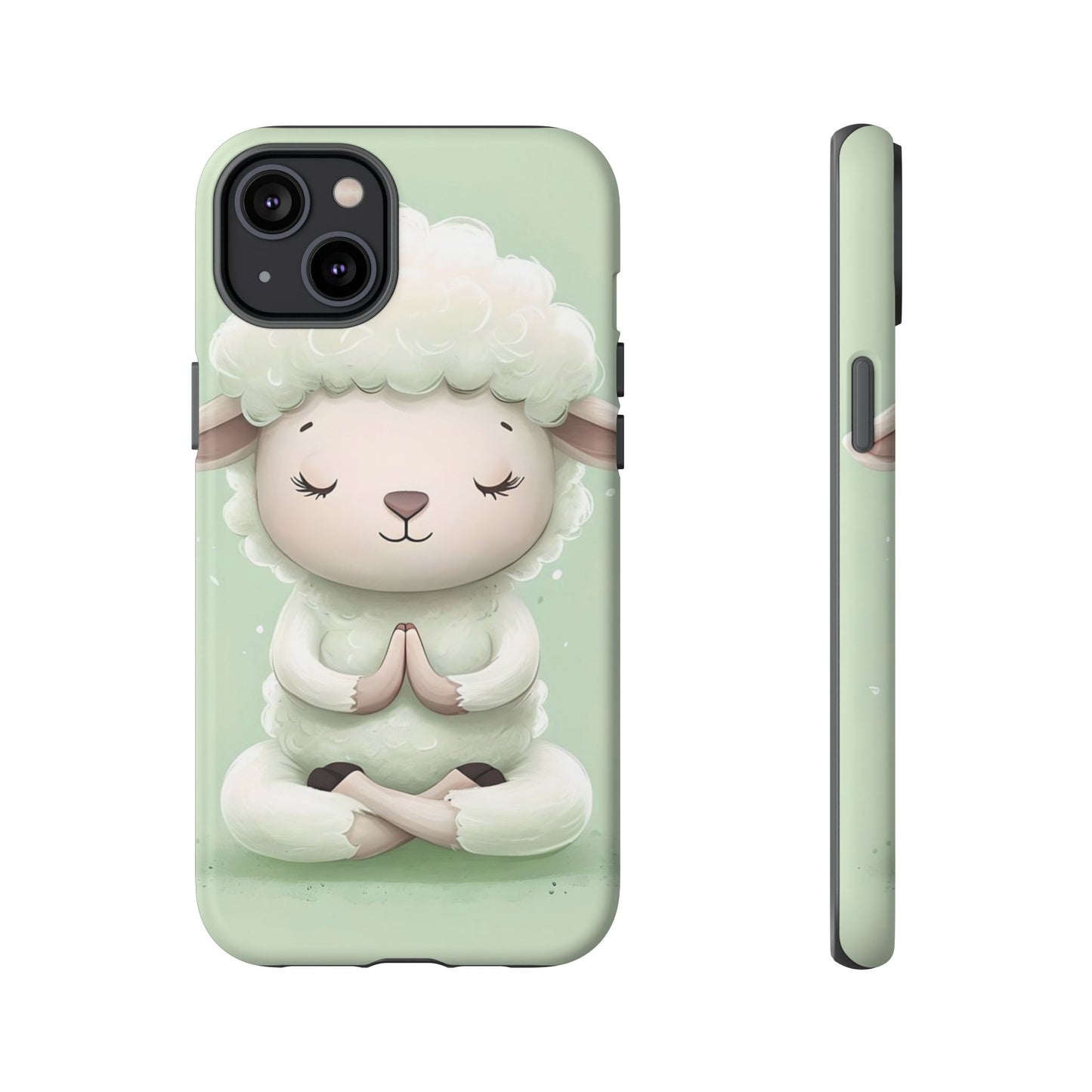 Meditating Lamb Phone Case — Cute Pastel Protective iPhone Cover