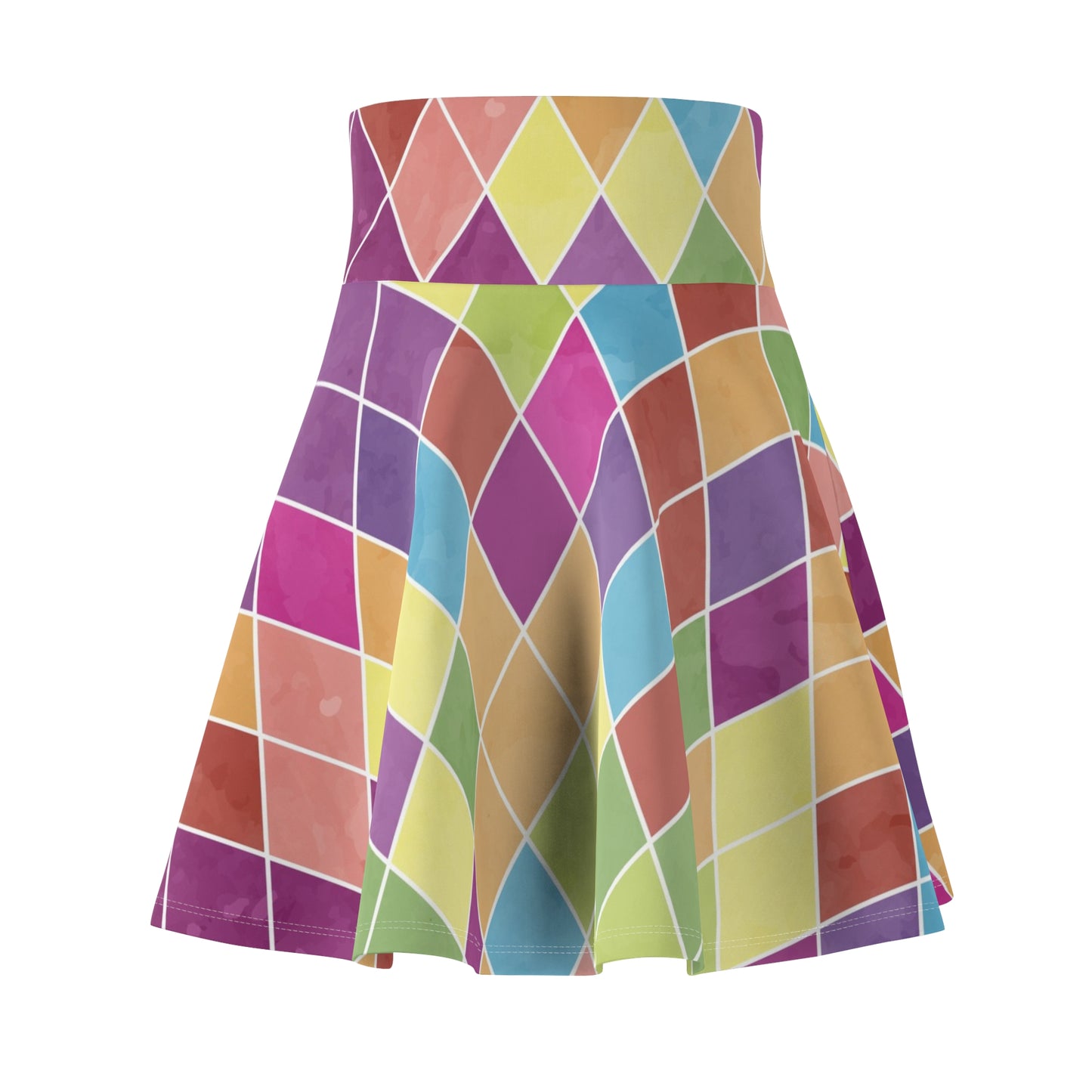 Colorful Women's Skater Skirt - Bright Patterned Summer Fashion
