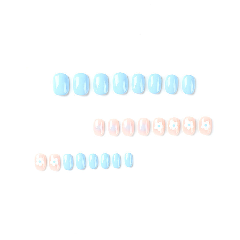 "Baby Blue Blush & Blossom" - Precision Crafted Press-On Nails – Image 2