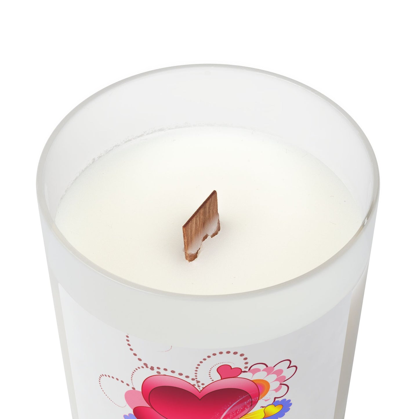 Romantic Heart Bouquet Candle — Frosted Glass 11oz Scented Valentine Gift