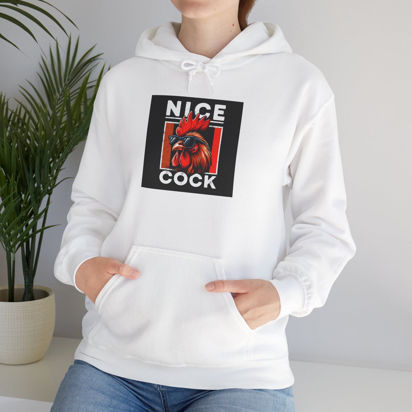 Rooster Graphic Hoodie – "Nice Cock" Bold Farmhouse Pullover