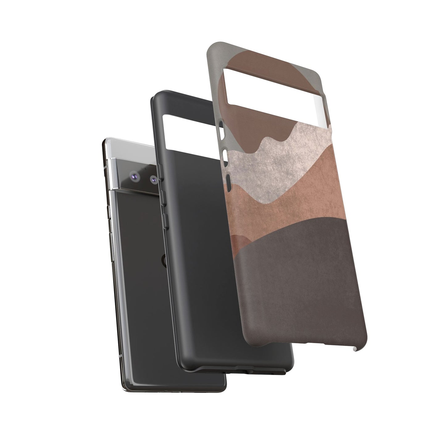 Abstract Earthtone Phone Case — Brown Layered Rugged Tough Case