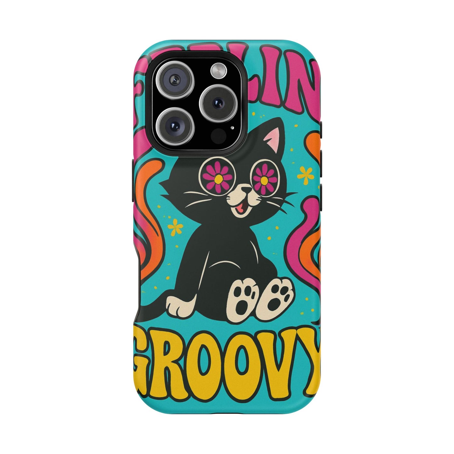 Groovy Cat Magnetic Impact-Resistant Phone Case
